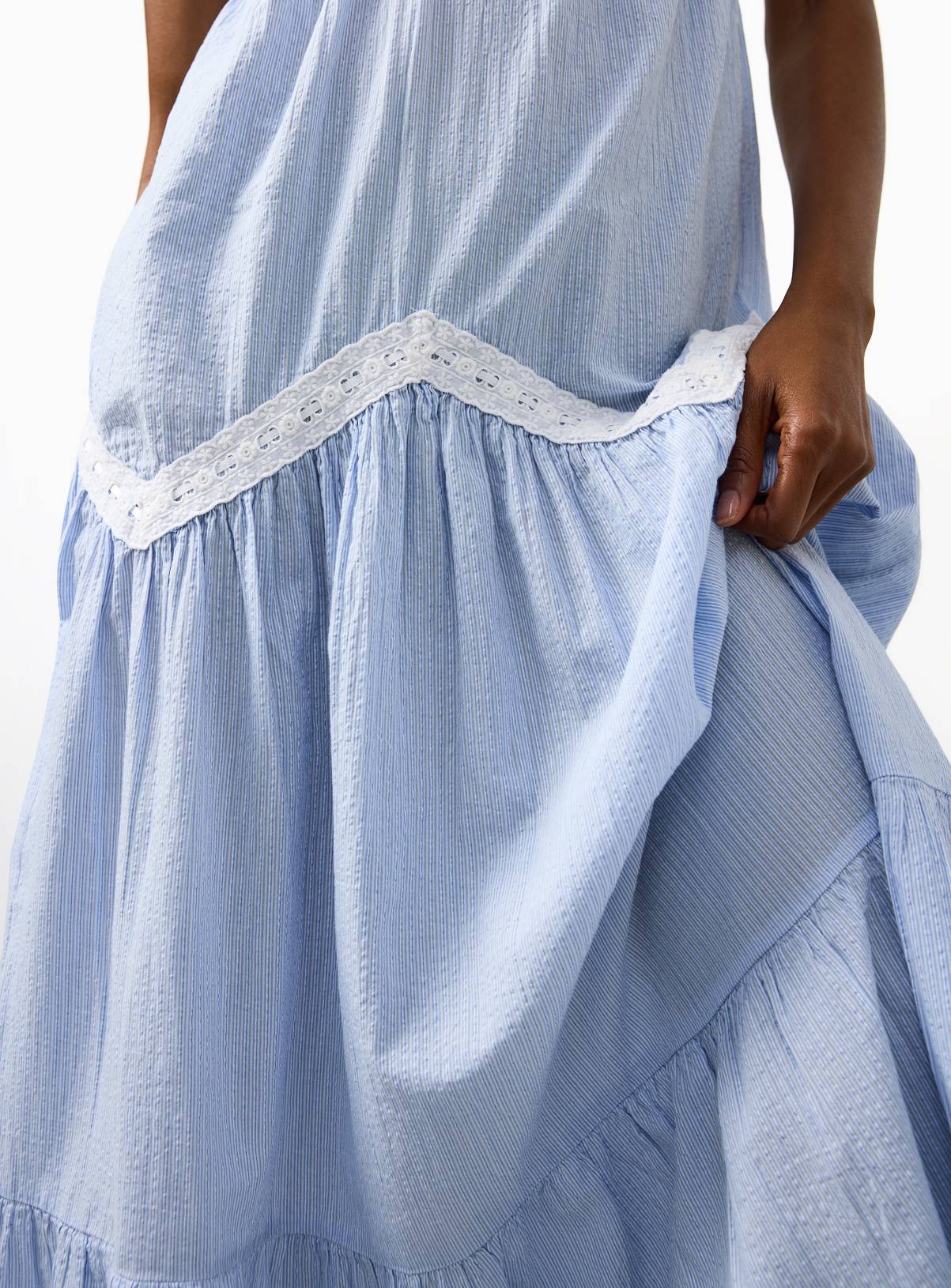 Blue Lace Detail Midaxi Cami Dress 10 - Image 3
